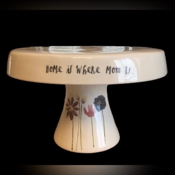 Rae Dunn Mother Day “Home Is Where Mom Is” Floral Cake Platter - Picture 6 of 13
